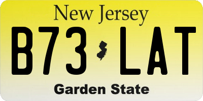 NJ license plate B73LAT