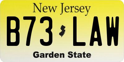 NJ license plate B73LAW