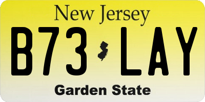 NJ license plate B73LAY