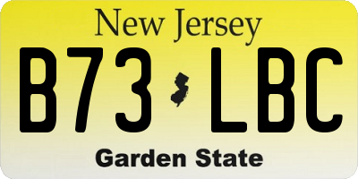 NJ license plate B73LBC