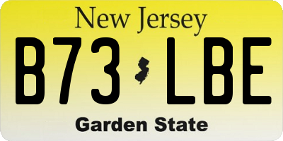 NJ license plate B73LBE