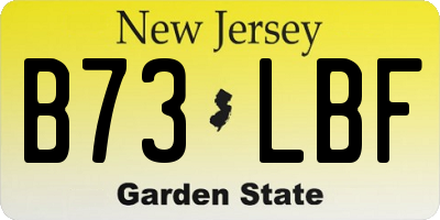 NJ license plate B73LBF