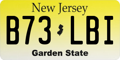 NJ license plate B73LBI