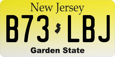 NJ license plate B73LBJ