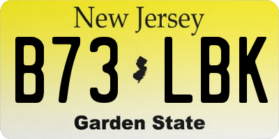 NJ license plate B73LBK
