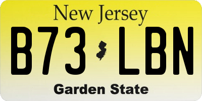 NJ license plate B73LBN