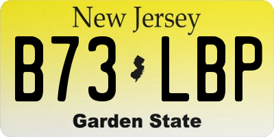 NJ license plate B73LBP