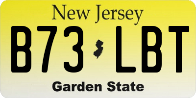 NJ license plate B73LBT