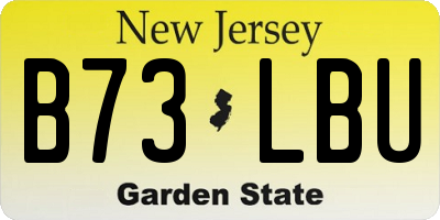 NJ license plate B73LBU