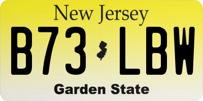 NJ license plate B73LBW