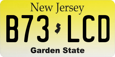NJ license plate B73LCD