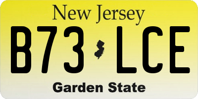NJ license plate B73LCE