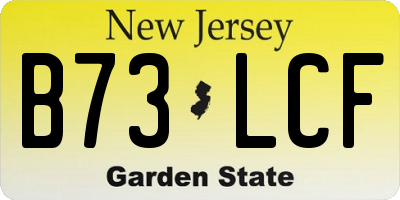 NJ license plate B73LCF