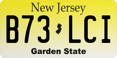 NJ license plate B73LCI