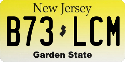 NJ license plate B73LCM