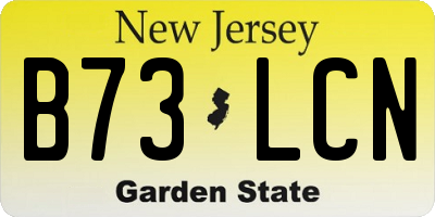 NJ license plate B73LCN