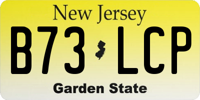 NJ license plate B73LCP