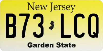 NJ license plate B73LCQ