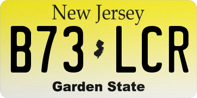 NJ license plate B73LCR