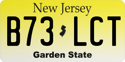 NJ license plate B73LCT