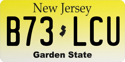 NJ license plate B73LCU