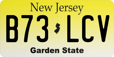 NJ license plate B73LCV