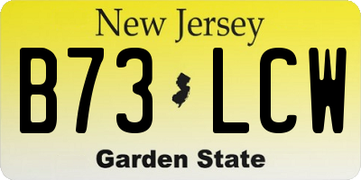 NJ license plate B73LCW