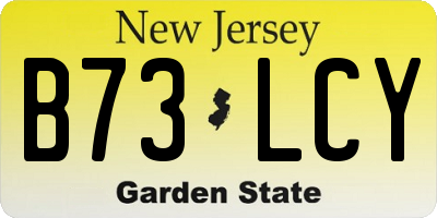 NJ license plate B73LCY