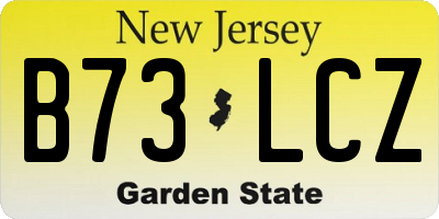 NJ license plate B73LCZ