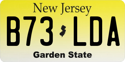 NJ license plate B73LDA
