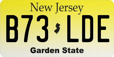 NJ license plate B73LDE