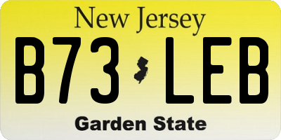 NJ license plate B73LEB