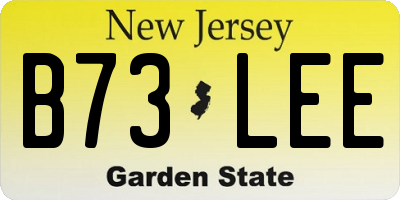NJ license plate B73LEE