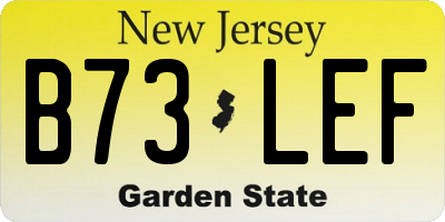 NJ license plate B73LEF