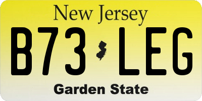 NJ license plate B73LEG