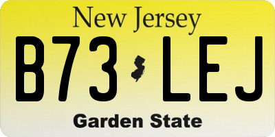 NJ license plate B73LEJ