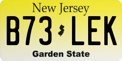 NJ license plate B73LEK