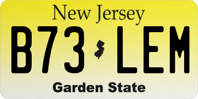 NJ license plate B73LEM