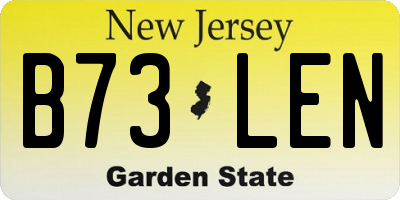 NJ license plate B73LEN