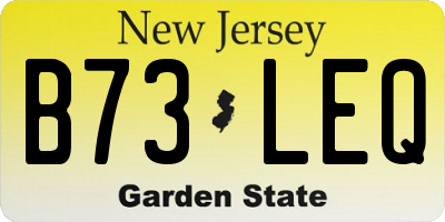 NJ license plate B73LEQ