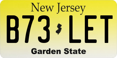 NJ license plate B73LET