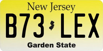 NJ license plate B73LEX