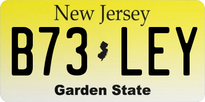 NJ license plate B73LEY
