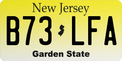 NJ license plate B73LFA