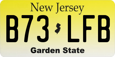 NJ license plate B73LFB