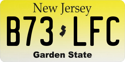 NJ license plate B73LFC