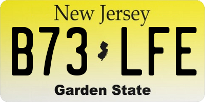 NJ license plate B73LFE