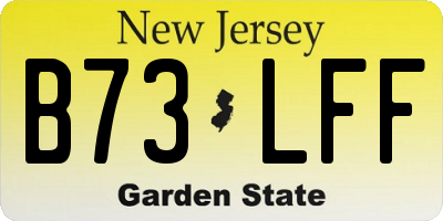 NJ license plate B73LFF
