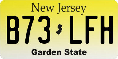 NJ license plate B73LFH