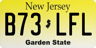 NJ license plate B73LFL